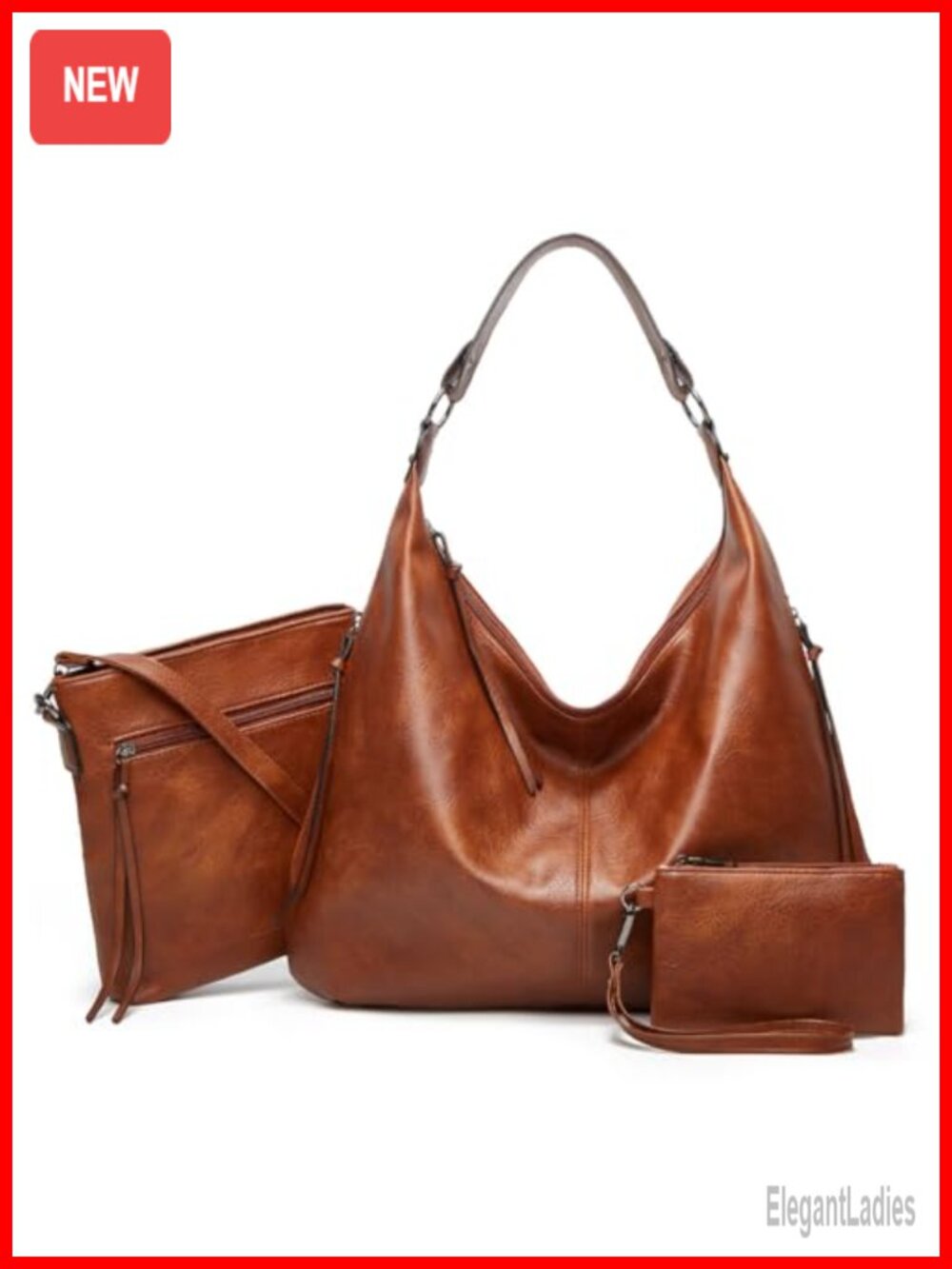 PU Leather Tote Bag with Crossbody and Wallet Set